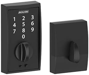 Matte Black Metal Touchscreen Deadbolt Replacement