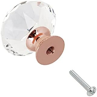 Stunning 5-Piece Crystal Pull knobs for Cabins - Rose Gold Bottom Design