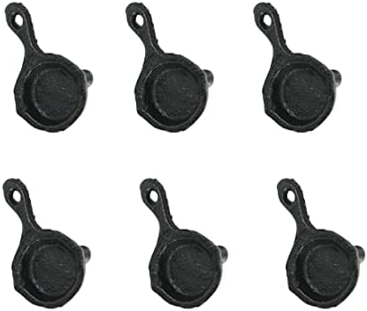 Zeckos Set of 6 Black Mini Cast Iron Drawer Pulls