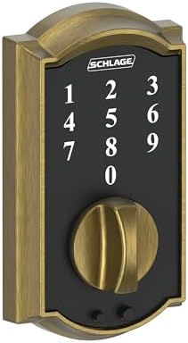 Schlage BE375 CAM 609 Touch Keyless Touchscreen Deadbolt Lock Antique Brass