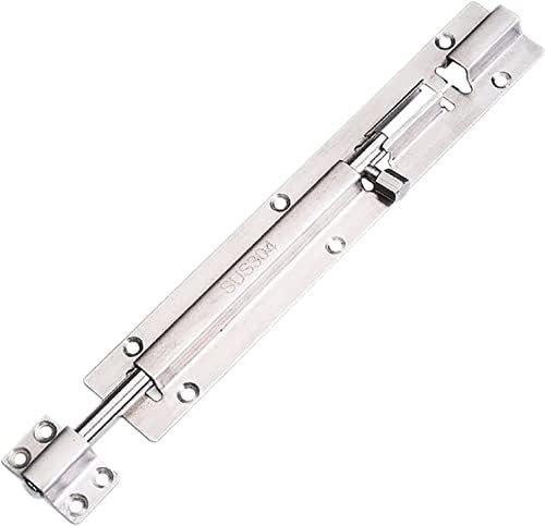 Durable Surface-Mounted Sliding Door Lock Brushed Stainless Steel