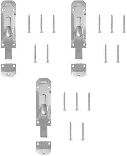 AMAZWI Slide Door Latches Silver Polished Deadbolts for Home Garden
