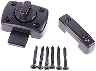 AMAZWI Black Slide Latch Deadbolt Lock for Door Window Cabinet