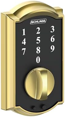 SCHLAGE BE375 CAM 605 Touch Keyless Touchscreen Electronic Deadbolt Lock Bright Brass
