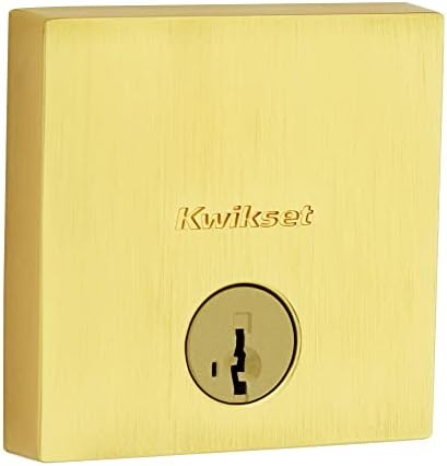 Kwikset Downtown Deadbolt Lock Satin Brass