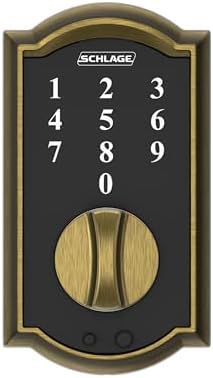 Schlage BE375 CAM 609 Touch Keyless Touchscreen Deadbolt Lock Antique Brass