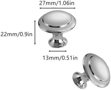 24Pcs Stainless Steel Round Cabinet Knobs with Screws for Cupboard Dresser Wardrobe