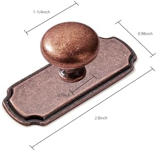Antique Copper 1-14 Backplate for Cabinet Knobs 10-Pack