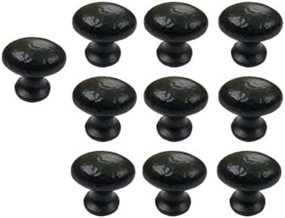 Adonai Hardware Geuel Egg-Shaped Cast Iron Cabinet Knob Matte Black 10 Pack