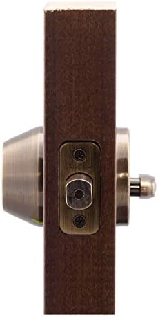 Premium Security Deadbolt 60 lbs Capacity 1 Throw Full Turn Antique Brass