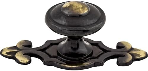 Top Knobs M28 Canterbury Knob with Back Plate BrassAntique Brass 125-inch Diameter