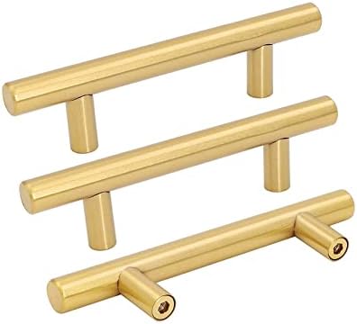 20-Piece Brushed Brass Cabinet Handle Pulls of Premium Stainless Steel
