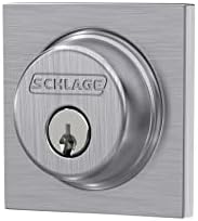 SchLageB60 N COL 626 Deadbolt with Collins Trim Keyed 1 Side Satin Chrome