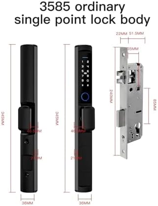 KIEEQGAK WiFi Smart Narrow Side Door Lock with Fingerprint Password Security