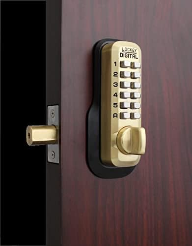 Lockey USA M210EZ SB Satin Brass Mechanical Keyless Combination Deadbolt
