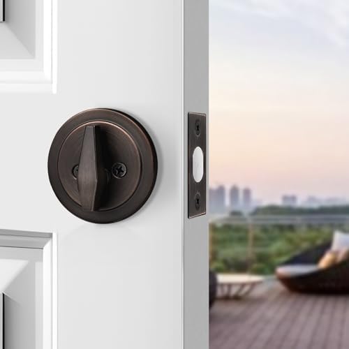 Probrico 3 Pack Oil Rubbed Bronze Single Cylinder Deadbolt Lock Set