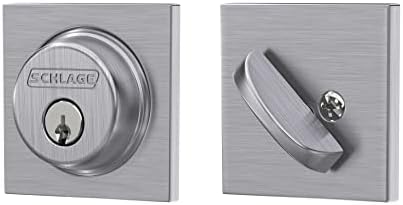 SchLageB60 N COL 626 Deadbolt with Collins Trim Keyed 1 Side Satin Chrome