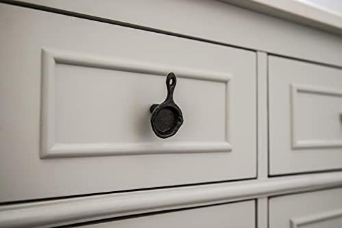 Zeckos Set of 6 Black Mini Cast Iron Drawer Pulls