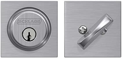 SchLageB60 N COL 626 Deadbolt with Collins Trim Keyed 1 Side Satin Chrome