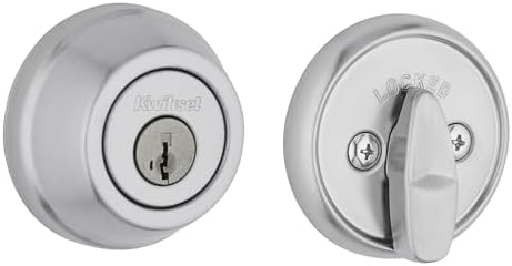 Kwikset 780 Deadbolt Lock - Satin Chrome Front Entry Door with SmartKey Rekey