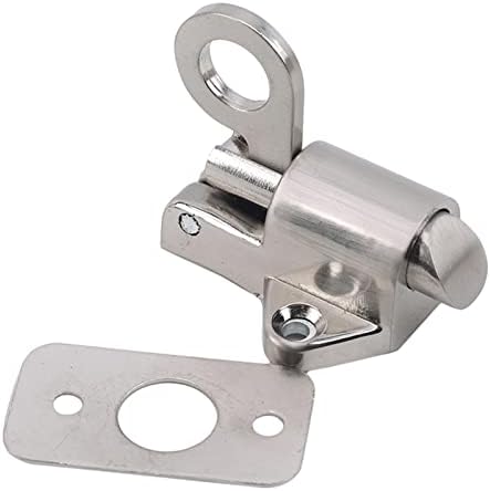 Slide Bolt Door Lock Hasp with Silver Button
