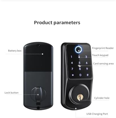 Tuya WiFi Smart Deadbolt with Fingerprint and Digital Keypad