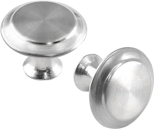 24Pcs Stainless Steel Round Cabinet Knobs with Screws for Cupboard Dresser Wardrobe