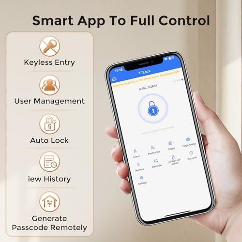 7 in 1 Keyless Door Lock with Fingerprint Keypad