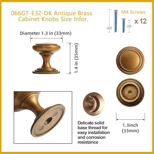 6-Piece Antique Bronze Cabinet Knobs