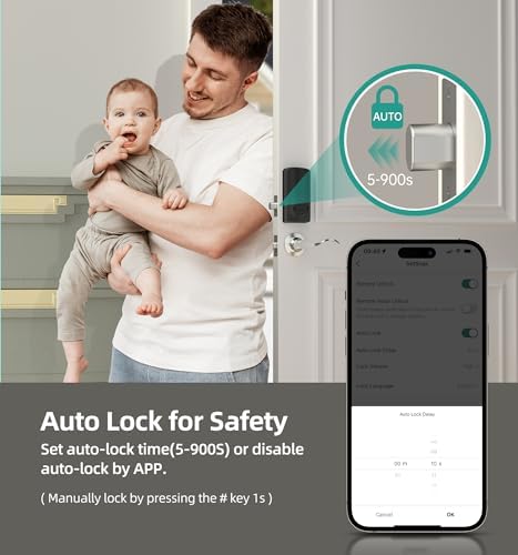 HEANTLE Smart Door Lock with Alexa Fingerprint