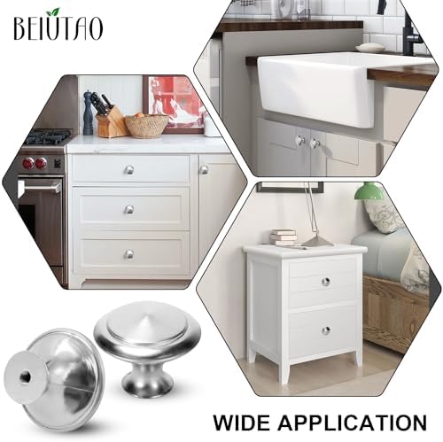 Silver Cabinet Knobs Anti-Rust Brushed Nickel BEIUTAO 30mm