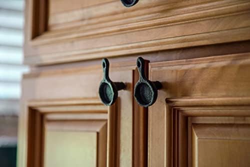 Zeckos Set of 6 Black Mini Cast Iron Drawer Pulls
