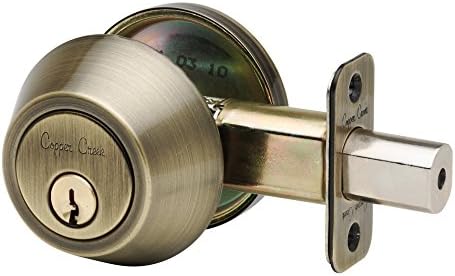 Premium Security Deadbolt 60 lbs Capacity 1 Throw Full Turn Antique Brass