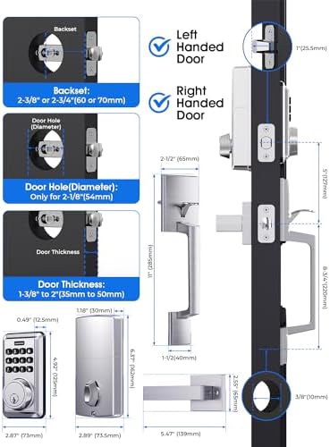 Smart Entry Door Deadbolt Set - Secure with 50 Passcodes