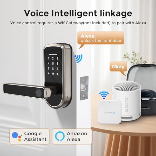 7 in 1 Keyless Door Lock with Fingerprint Keypad