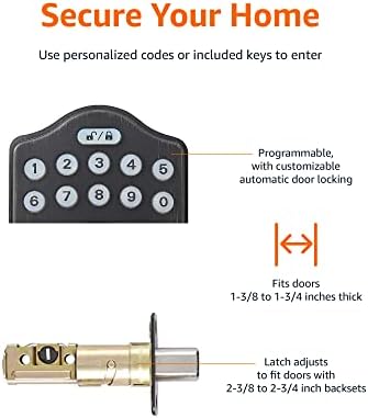 Amazon Basics Electronic Deadbolt with Key Lock