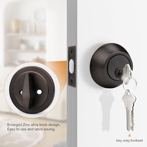 Probrico 3 Pack Oil Rubbed Bronze Single Cylinder Deadbolt Lock Set