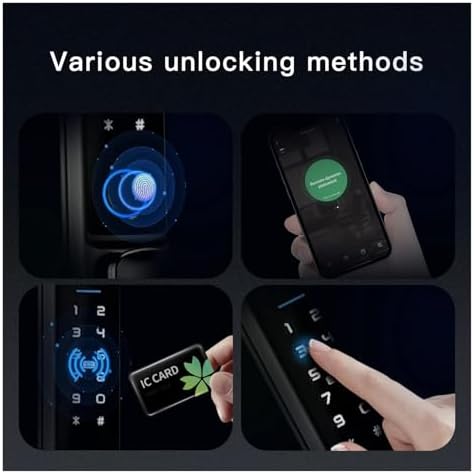 KIEEQGAK WiFi Smart Narrow Side Door Lock with Fingerprint Password Security