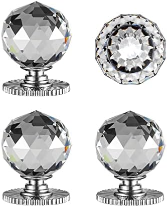 Crystal Self Stick Knobs - Crystal knobs for cabins Moonlight Silver