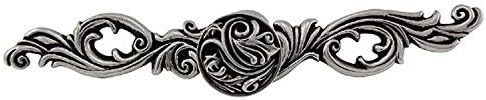 Vicenza Designs KB1113 Liscio Backplate Knob Large Antique Silver 1