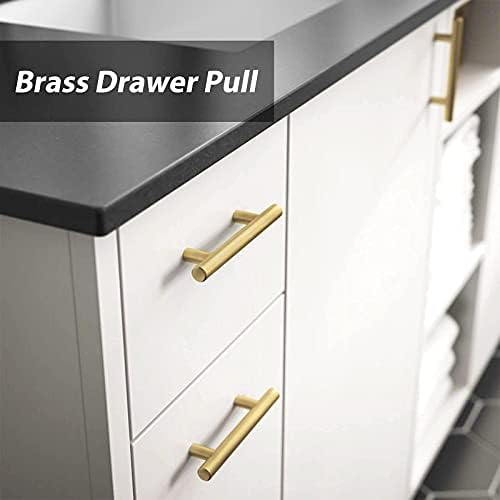 20-Piece Brushed Brass Cabinet Handle Pulls of Premium Stainless Steel