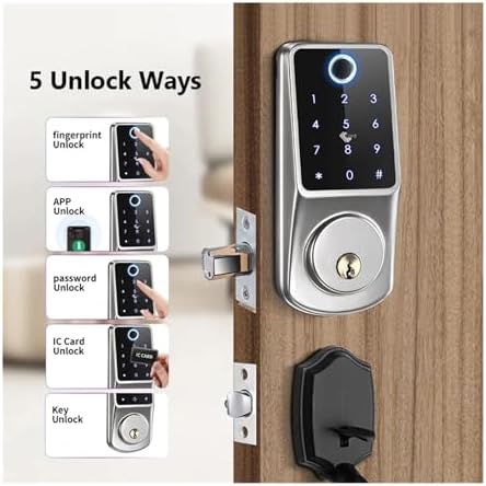 Smart Door Lock Multiple Unlocking Methods Security and Safety