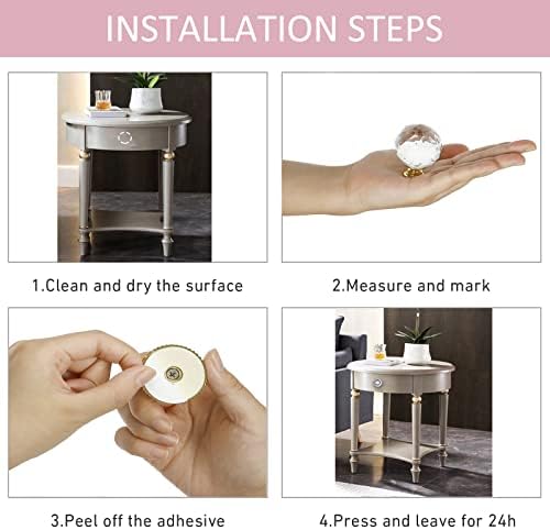 Crystal Self Stick Knobs - Crystal knobs for cabins Moonlight Silver