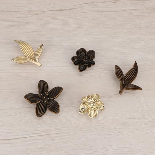 Brosay Flower Shaped Cabinet Knob 4 Pcs Copper