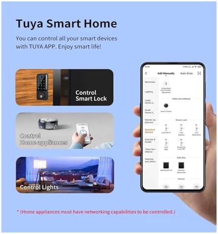 Tuya Smart Lock with Fingerprint Entry Deadbolt System