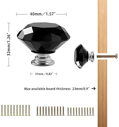 CZC HOME Diamond Crystal Glass Pull Knobs for Cabinets