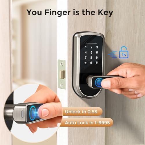 7 in 1 Keyless Door Lock with Fingerprint Keypad