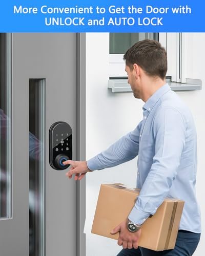ZWSIUWO Fingerprint Smart Deadbolt Door Lock with Keypad App Remote Control