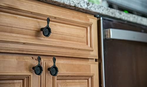 Zeckos Set of 6 Black Mini Cast Iron Drawer Pulls