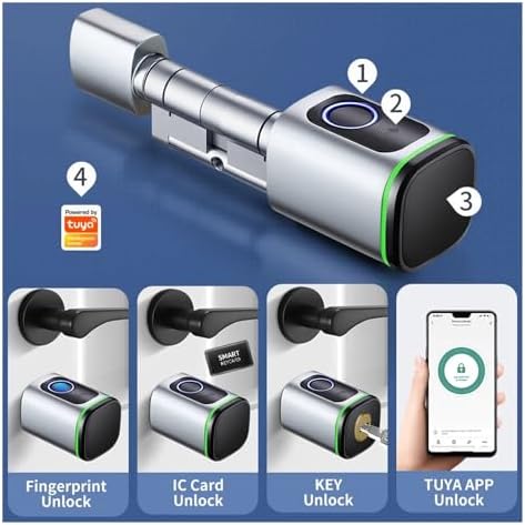 Euro Profile Lock Body Compatible Tuya BLE App Unlock
